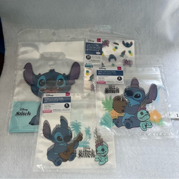 Set of 4 STITCH Plastic Gift Bags Zip Bags Scrump Disney - Picture 1 of 9